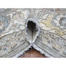 Load image into Gallery viewer, 8&#39;3&quot;x10&#39;5&quot; Ultimate Gray, Hand Knotted With Sickle Leaf Design, Densely Woven, Velvety Wool, Vegetable Dyes, Fine Peshawar Heriz, Oriental Rug FWR537720