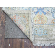 Load image into Gallery viewer, 2&#39;7&quot;x15&#39;9&quot; White Smoke Gray, Natural Dyes with Colorful All Over Tribal Medallions Design, Wool Foundation, Afghan Angora Oushak, Hand Knotted, XL Runner Oriental Rug FWR537786