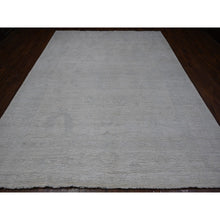 Load image into Gallery viewer, 8&#39;10&quot;x11&#39;4&quot; Winter White, Soft Wool Foundation, Hand Knotted, Village Medallions All Over Design, Vegetable Dyes, Afghan Angora Oushak, Oriental Rug FWR537870