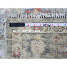 Load image into Gallery viewer, 4&#39;5&quot;x10&#39; Swamp Green, Extra Soft Wool Weft, Afghan, Hand Knotted Angora Oushak, Vegetable Dyes, Colorful Tribal Flower And Leaf Medallions All Over Design, Wide Runner Oriental Rug FWR537882