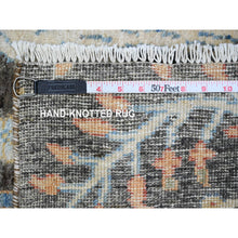 Load image into Gallery viewer, 4&#39;x15&#39;10&quot; Hailstorm Gray, Soft and Velvety Wool, Afghan Peshawar with Birds of Paradise, Natural Dyes, Hand Knotted Wide Runner Oriental Rug FWR537894