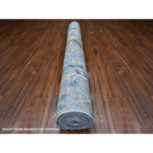 Load image into Gallery viewer, 6&#39;x11&#39;10&quot; Cerulean Blue, Birds of Paradise Afghan Peshawar Design, Vegetable Dyes, Pure Wool Hand Knotted, Wide Runner Oriental Rug FWR537900