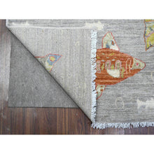 Load image into Gallery viewer, 4&#39;x9&#39;8&quot; Pigeon Gray, Colorful Oceanic Fish Design, Natural Wool, Afghan Peshawar, Vegetable Dyes, Hand Knotted Denser Weave Oriental Rug FWR537954