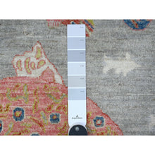 Load image into Gallery viewer, 4&#39;x9&#39;8&quot; Pigeon Gray, Colorful Oceanic Fish Design, Natural Wool, Afghan Peshawar, Vegetable Dyes, Hand Knotted Denser Weave Oriental Rug FWR537954