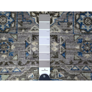 2'6"x5'8" Abalone Gray, Aryana Collection, Mamluk Design With All Over Large Geometric Motifs, Hand Knotted, Vibrant Wool, Natural Dyes, Runner Oriental Rug FWR538002