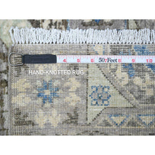 Load image into Gallery viewer, 2&#39;6&quot;x5&#39;8&quot; Abalone Gray, Aryana Collection, Mamluk Design With All Over Large Geometric Motifs, Hand Knotted, Vibrant Wool, Natural Dyes, Runner Oriental Rug FWR538002