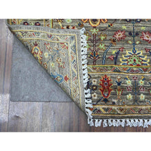 Load image into Gallery viewer, 4&#39;x5&#39;7&quot; Nevada Gray, Fine Aryana with Natural Dyes, 100% Wool, Hand Knotted, Ziegler All Over Colorful Mahal Design, Oriental Rug FWR538026