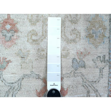 Load image into Gallery viewer, 2&#39;8&quot;x19&#39;2&quot; Platinum White, Afghan Angora Oushak, Hand Knotted, Wool Weft, Natural Dyes, Village Motifs All Over Design, Oversized Runner Oriental Rug FWR538062