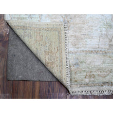 Load image into Gallery viewer, 2&#39;10&quot;x16&#39; Silver Gray, Hand Knotted With Natural Dyes, Afghan Soft Wool Weft, Tribal Flower And Leaf Motifs All Over Design, Angora Oushak, Oversized Oriental Runner Rug FWR538074