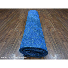 Load image into Gallery viewer, 8&#39;3&quot;x12&#39; Denim Blue, Sheared Low, Sides And Ends Secured Professionally, Pure Wool, Hand Knotted, Overdyed Vintage Persian Kerman, Clean, Oriental Rug FWR538164