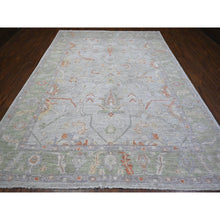 Load image into Gallery viewer, 8&#39;10&quot;x12&#39; Platinum Gray, Afghan Angora Oushak With Wool Weft, Hand Knotted, Natural Dyes, Rural Medallions All Over Design, Oriental Rug FWR538176