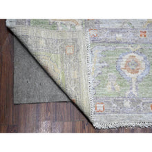 Load image into Gallery viewer, 8&#39;10&quot;x12&#39; Platinum Gray, Afghan Angora Oushak With Wool Weft, Hand Knotted, Natural Dyes, Rural Medallions All Over Design, Oriental Rug FWR538176