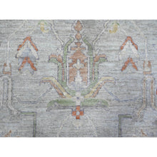 Load image into Gallery viewer, 8&#39;10&quot;x12&#39; Platinum Gray, Afghan Angora Oushak With Wool Weft, Hand Knotted, Natural Dyes, Rural Medallions All Over Design, Oriental Rug FWR538176