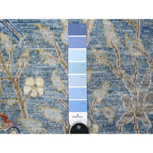 Load image into Gallery viewer, 5&#39;2&quot;x20&#39;1&quot; Cerulean Blue, Extra Soft Wool, Birds of Paradise, Hand Knotted, Natural Dyes, Tree of Life Afghan Peshawar Wide Runner Oriental Rug FWR538188