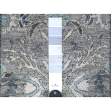 Load image into Gallery viewer, 2&#39;4&quot;x29&#39;2&quot; Cloudy Gray, Hand Knotted Extra Soft Wool, Densely Woven Fine Peshawar, Vegetable Dyes With Heriz All Over Design, Oversized Runner Oriental Rug FWR538212