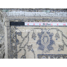 Load image into Gallery viewer, 2&#39;4&quot;x29&#39;2&quot; Cloudy Gray, Hand Knotted Extra Soft Wool, Densely Woven Fine Peshawar, Vegetable Dyes With Heriz All Over Design, Oversized Runner Oriental Rug FWR538212