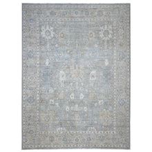 Load image into Gallery viewer, 9&#39;x11&#39;10&quot; Medium Gray, Denser Weave, Hand Knotted Soft And Velvety Wool, Heriz All Over Design, Natural Dyes, Oriental Rug FWR538218