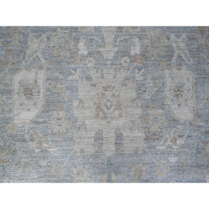 9'x11'10" Medium Gray, Denser Weave, Hand Knotted Soft And Velvety Wool, Heriz All Over Design, Natural Dyes, Oriental Rug FWR538218