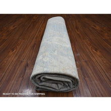 Load image into Gallery viewer, 9&#39;x11&#39;10&quot; Medium Gray, Denser Weave, Hand Knotted Soft And Velvety Wool, Heriz All Over Design, Natural Dyes, Oriental Rug FWR538218