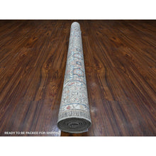 Load image into Gallery viewer, 6&#39;1&quot;x8&#39;10&quot; Nickel Gray, Fine Aryana with Pre Historic 14th Century Influence Mamluk Design, Organic Wool, Hand Knotted Vegetable Dyes, Oriental Rug FWR538242