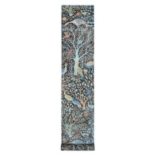 Load image into Gallery viewer, 2&#39;6&quot;x17&#39;9&quot; Graphite Gray, Afghan Peshawar Hand Knotted Organic Wool, Birds of Paradise Design, Natural Dyes, XL Runner Oriental Rug FWR538254