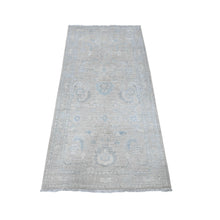 Load image into Gallery viewer, 2&#39;9&quot;x5&#39;6&quot; Gainsboro Gray, Hand Knotted, Natural Dyes, White Wash Peshawar With Heriz All Over Design, Soft And Velvety Wool, Fine Aryana Short Runner Oriental Rug FWR538308