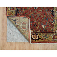 Load image into Gallery viewer, 2&#39;6&quot;x20&#39; Barn Red, Soft Pile, Antiqued Fine Heriz Re-Creation, Hand Knotted, 100% Wool, Dense Weave, XL Runner Oriental Rug FWR540558