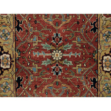 Load image into Gallery viewer, 2&#39;6&quot;x20&#39; Barn Red, Soft Pile, Antiqued Fine Heriz Re-Creation, Hand Knotted, 100% Wool, Dense Weave, XL Runner Oriental Rug FWR540558