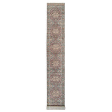 Load image into Gallery viewer, 2&#39;6&quot;x19&#39;8&quot; Prune Red, Push and Lush, Heriz Revival Hand Knotted, All Wool, Natural Dyes, Soft Pile Oriental XL Runner Rug FWR540858