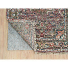 Load image into Gallery viewer, 2&#39;6&quot;x19&#39;8&quot; Prune Red, Push and Lush, Heriz Revival Hand Knotted, All Wool, Natural Dyes, Soft Pile Oriental XL Runner Rug FWR540858