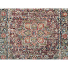 Load image into Gallery viewer, 2&#39;6&quot;x19&#39;8&quot; Prune Red, Push and Lush, Heriz Revival Hand Knotted, All Wool, Natural Dyes, Soft Pile Oriental XL Runner Rug FWR540858