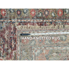 Load image into Gallery viewer, 2&#39;6&quot;x19&#39;8&quot; Prune Red, Push and Lush, Heriz Revival Hand Knotted, All Wool, Natural Dyes, Soft Pile Oriental XL Runner Rug FWR540858