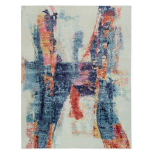 Load image into Gallery viewer, 9&#39;x12&#39; Colorful, Painter&#39;s Palette Abstract Motif Wool and Silk Modern Hand Knotted, Oriental Rug FWR540882