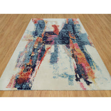 Load image into Gallery viewer, 9&#39;x12&#39; Colorful, Painter&#39;s Palette Abstract Motif Wool and Silk Modern Hand Knotted, Oriental Rug FWR540882