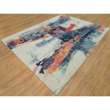 Load image into Gallery viewer, 9&#39;x12&#39; Colorful, Painter&#39;s Palette Abstract Motif Wool and Silk Modern Hand Knotted, Oriental Rug FWR540882