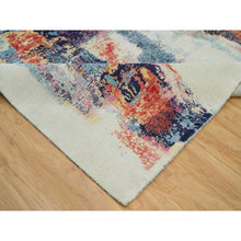 Load image into Gallery viewer, 9&#39;x12&#39; Colorful, Painter&#39;s Palette Abstract Motif Wool and Silk Modern Hand Knotted, Oriental Rug FWR540882