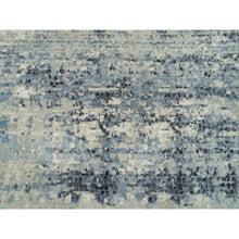 Load image into Gallery viewer, 9&#39;x9&#39; Power Gray, Wool and Silk, Tone on Tone, Hand Knotted Soft Pile, Dense Weave Modern Abstract with Mosaic Design, Round Oriental Rug FWR541272