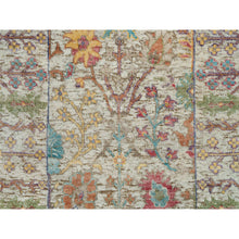 Load image into Gallery viewer, 2&#39;6&quot;x25&#39;10&quot; Gardenia Beige, Hand Knotted Directional Vase Design Silk with Textured Wool XL Runner Oriental Rug FWR541422