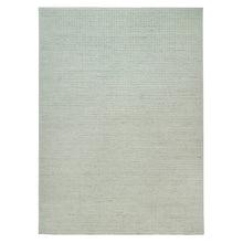 Load image into Gallery viewer, 10&#39;x13&#39;9&quot; Moonlight White, Plain Decor Modern Box Design, Loom Knotted 100% Undyed natural wool, Oriental Rug FWR542046