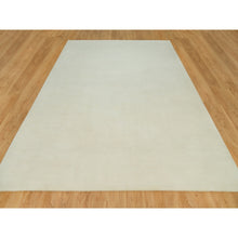 Load image into Gallery viewer, 9&#39;x12&#39; Comfort Ivory, Modern Loom Knotted Thick and Plush Wool and Plant Based Silk, Plain Oriental Rug FWR542280