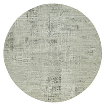 Load image into Gallery viewer, 12&#39;x12&#39; Dorian Gray, Undyed, Vibrant Wool, Cut Loop Pile, Hand Knotted With Modern Design, Hand Spun, Oriental Round Rug FWR542472