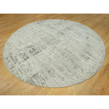 Load image into Gallery viewer, 12&#39;x12&#39; Dorian Gray, Undyed, Vibrant Wool, Cut Loop Pile, Hand Knotted With Modern Design, Hand Spun, Oriental Round Rug FWR542472