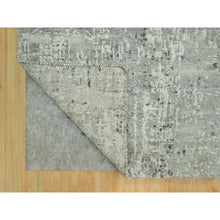 Load image into Gallery viewer, 2&#39;6&quot;x31&#39;8&quot; Sea Salt Gray, All Wool, Undyed, Modern Design, Cut and Loop Pile, Hand knotted XL Runner Hand Spun Oriental Rug FWR542520