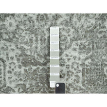 Load image into Gallery viewer, 7&#39;10&quot;x7&#39;10&quot; Trout Gray, Persian Design, Soft to Touch, Denser Weave, Hand Knotted, Broken Wool and Silk, Round Oriental Rug FWR542682