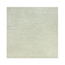 Load image into Gallery viewer, 10&#39;3&quot;x10&#39;3&quot; Edgecomb Gray, Flat Weave with High and Low Pile, Pure Shiny Wool Cord Collection, Hand Woven, Plain and Simple, Oriental Square Rug FWR542688