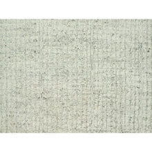 Load image into Gallery viewer, 10&#39;3&quot;x10&#39;3&quot; Edgecomb Gray, Flat Weave with High and Low Pile, Pure Shiny Wool Cord Collection, Hand Woven, Plain and Simple, Oriental Square Rug FWR542688