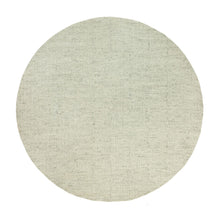 Load image into Gallery viewer, 10&#39;x10&#39; Halo Gray, High and Low Pile, Flat Weave, Plain and Simple, Organic Wool, Hand Woven, Cord Collection, Round Oriental Rug FWR542694