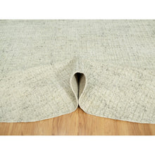 Load image into Gallery viewer, 10&#39;x10&#39; Halo Gray, High and Low Pile, Flat Weave, Plain and Simple, Organic Wool, Hand Woven, Cord Collection, Round Oriental Rug FWR542694