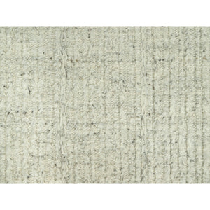 10'x10' Halo Gray, High and Low Pile, Flat Weave, Plain and Simple, Organic Wool, Hand Woven, Cord Collection, Round Oriental Rug FWR542694