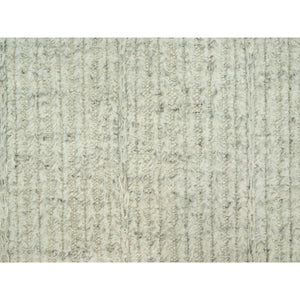 8'2"x9'8" Repose Gray, Plain and Simple Hand Woven Cord Design, Flat Weave, Soft Wool, High and Low Pile, Oriental Rug FWR542712